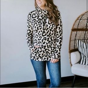 Lily & Lottie Leopard Cowl Sweatshirt
